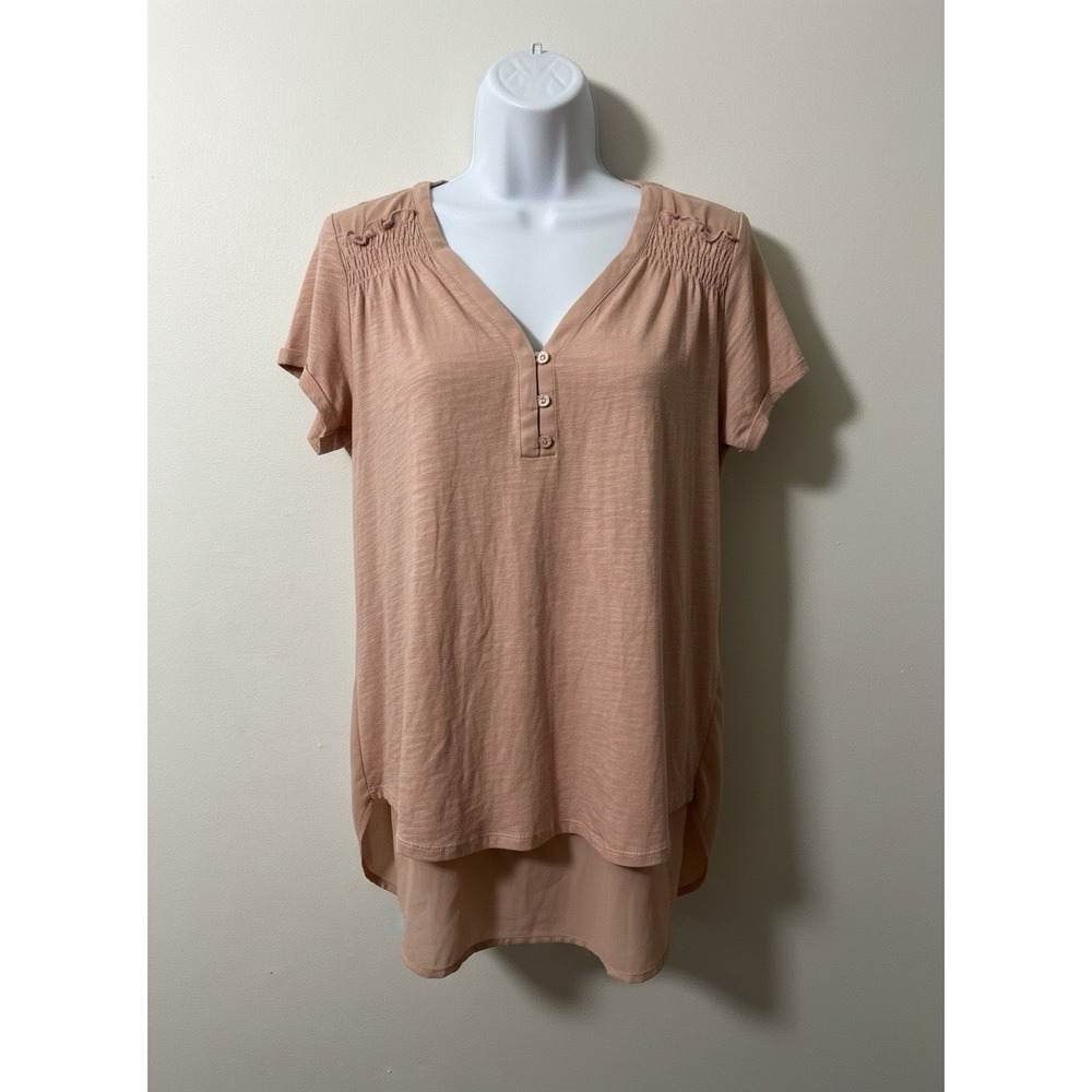 Everleigh Women's Top S Mauve Peach Romantic Dollette‎ Gauzy Texture Fairycore